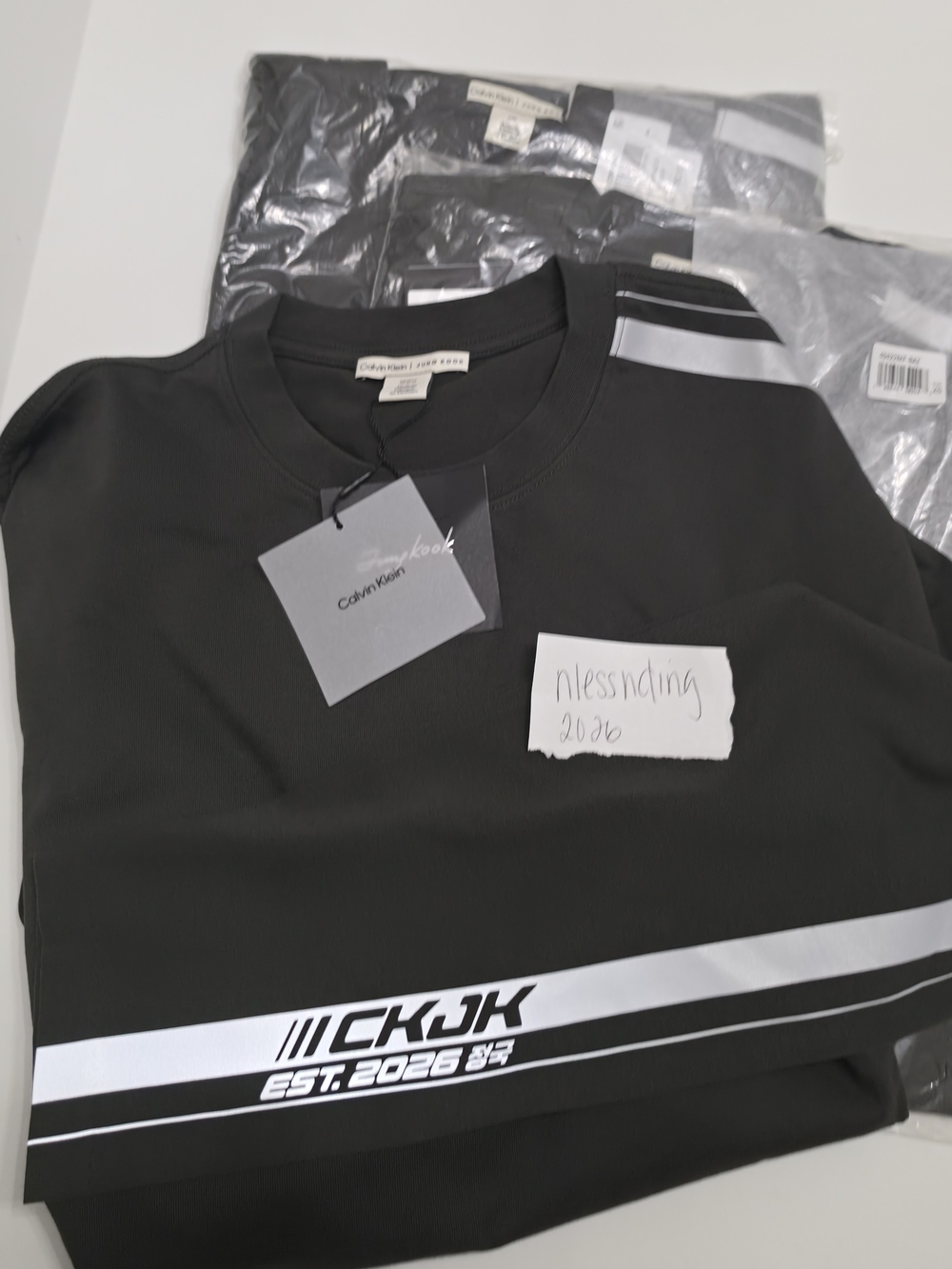 Sold Out Calvin Klein JUNGKOOK JK Ck Black long sleeve T shirt motorcycle racing